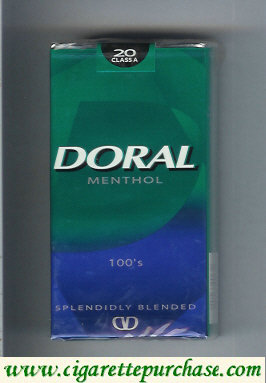 Doral Splendidly Blended Menthol 100s cigarettes soft box